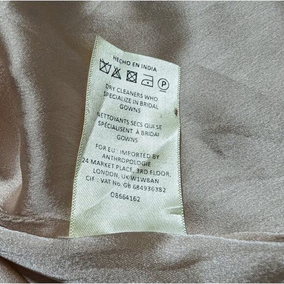 BHLDN Pink Embellished Pleated Midi Gown - Picture 4 of 6